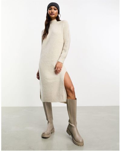 ONLY High Neck Maxi Sweater Dress - White