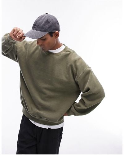 TOPMAN Vintage Wash Sweatshirt - Gray