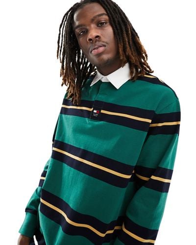 Tommy Hilfiger Camicia a righe stile rugby - Verde