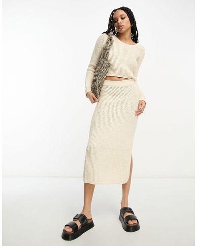 ASOS Knitted Maxi Skirt - Natural
