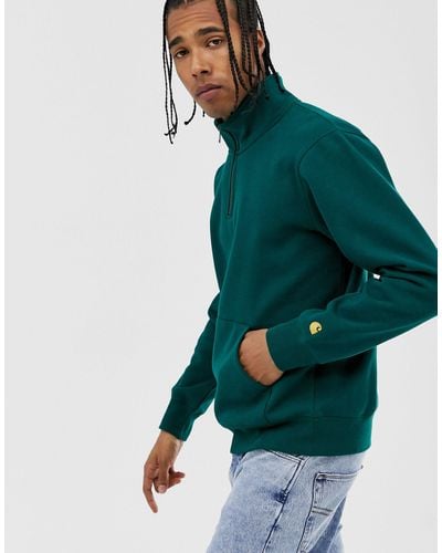 Carhartt Chase - Sweat-shirt à col zippé - sapin foncé - Vert