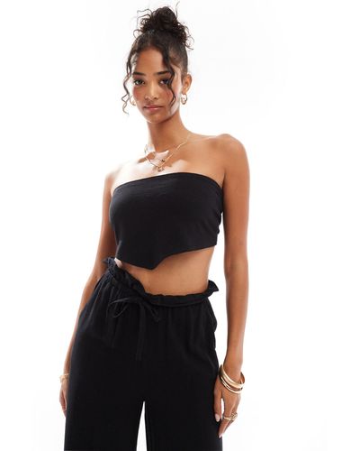 4th & Reckless Tulum Multiway Bandeau Crop Beach Top Co-ord - Black