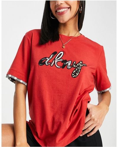 DKNY Sleep Logo T Shirt - Red