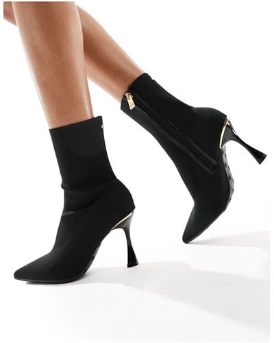 River Island Knitted Ankle Boot - Black