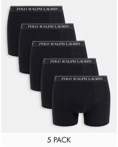Polo Ralph Lauren Confezione da 5 boxer aderenti neri con elastico - Nero