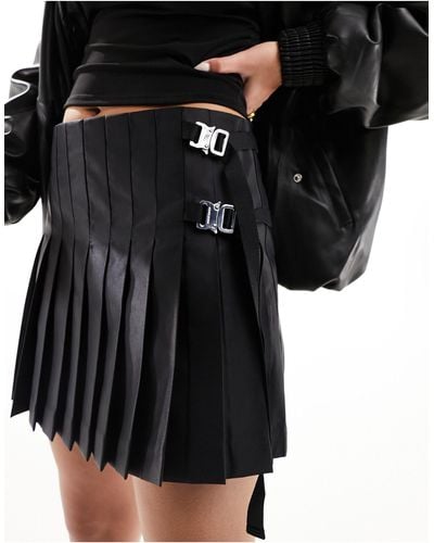 Miss Sixty Mini Tennis Skirt With Strap Detail - Black