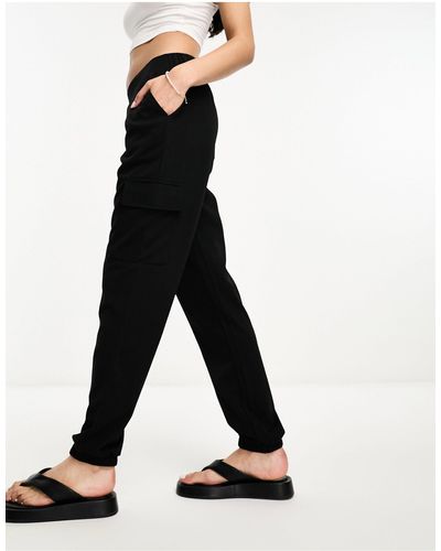 Jdy Pantalones s cargo con bajos ajustados - Negro