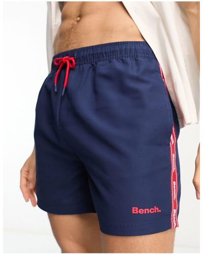 Bench Pantaloncini da bagno e rossi con logo laterale - Blu