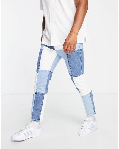 PacSun Patchwork Relaxed Jeans - Blue