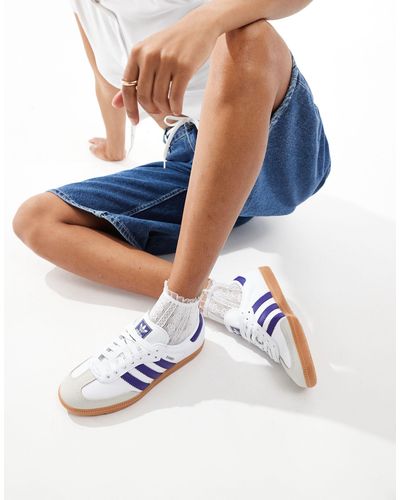 adidas Originals Samba og - sneakers bianche e viola - Blu