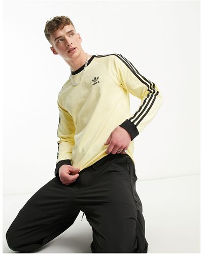 adidas Originals 3 Stripe Long Sleeve T-shirt - Yellow