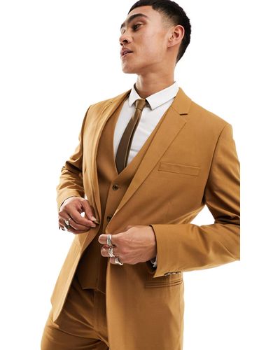 ASOS Skinny Suit Jacket - Brown