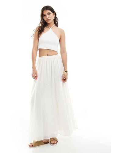 ASOS Maxi Skirt With Godet Detail - White