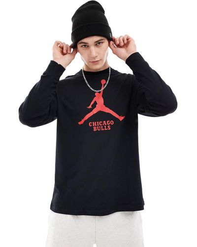 Nike Basketball Nba Chicago Bulls Logo Long Sleeve T-shirt - Blue