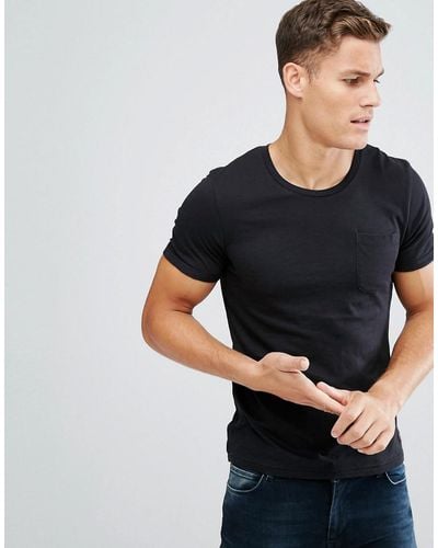 Produkt Pocket T-shirt In Slub Cotton - Black