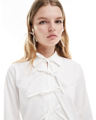 Ghospell Bow Detail Shirt - White