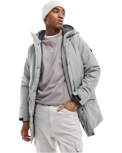 Only & Sons – wasserdichter parka aus funktionsmaterial - Grau