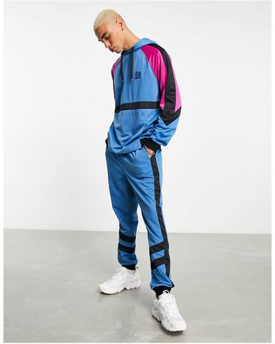 Native Youth Colour Block joggers Co Ord - Blue