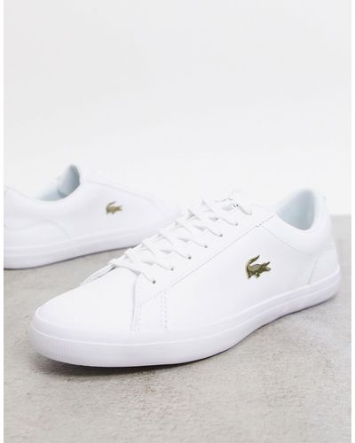 Lacoste Lerond - sneakers bianche e oro coccodrillo - Bianco