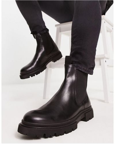 Schuh Botas chelsea negras con suela gruesa - Negro