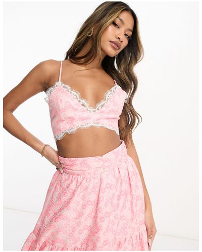 Collective The Label Exclusive Jacquard Bralet Co-ord - Pink