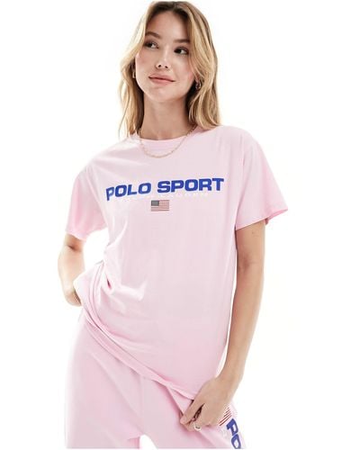 Polo Ralph Lauren Sport capsule - t-shirt avec logo centré - Rose