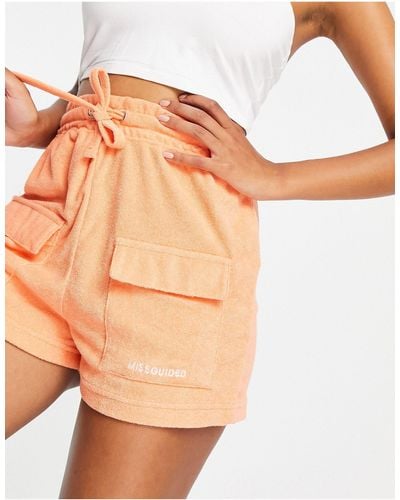 Missguided Co-ord Towelling jogger Short - Orange