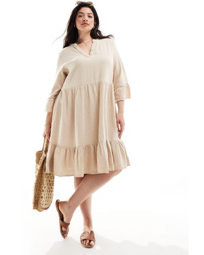 ONLY Woven Tiered Dress - Natural