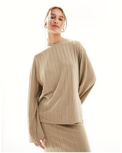 Jdy Ribbed Sweater Co-ord - Natural
