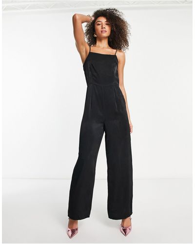 Vila Jumpsuit Met Smalle Bandjes - Zwart