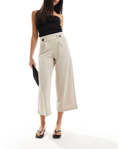 Jdy Wide Leg Cropped Tailored Trouser Co-ord - White
