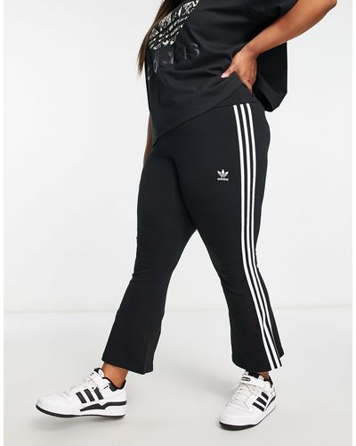 adidas Originals Plus Three Stripe Flare Trousers - Black