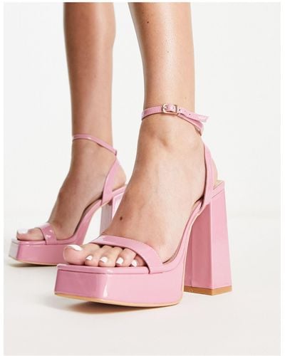 Glamorous Platform Heel Sandals - Pink