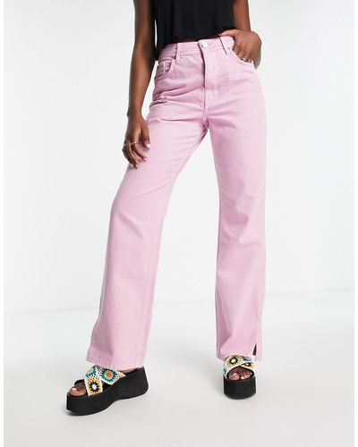 River Island – gerade geschnittene jeans im stil der 90er - Pink