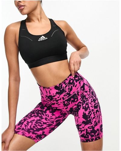 adidas Originals Adidas Training Reptile Print legging Shorts - Pink