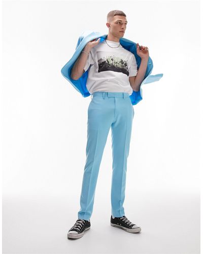 TOPMAN Skinny Suit Pant - Blue