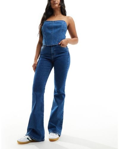 Tommy Hilfiger Sylvia - jeans a zampa a vita alta lavaggio medio - Blu