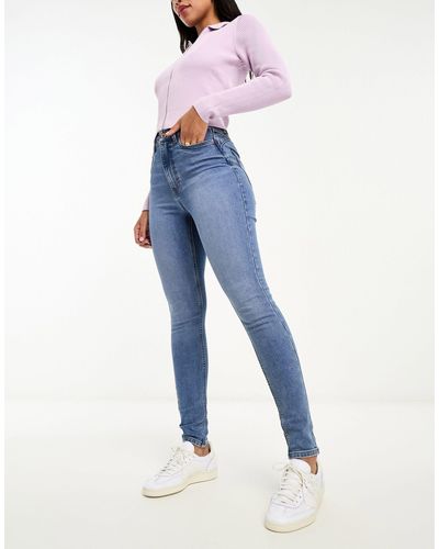 New Look – figurformende, eng geschnittene jeans - Blau