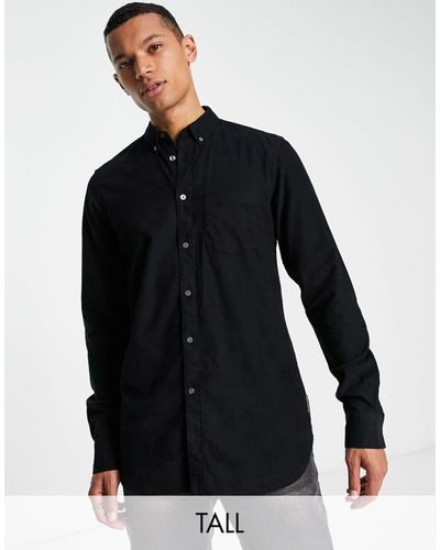 French Connection Tall Long Sleeve Cord Shirt - Black