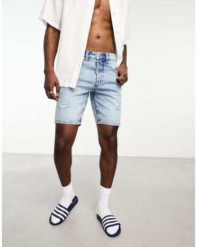 Only & Sons Loose Fit Denim Shorts - Blue