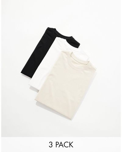 Native Youth – 3er-pack schlichte t-shirts - Weiß