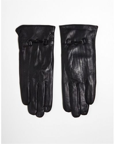 Barneys Originals Handschoenen Van Echt Leer Met Gouden Gespdetails - Zwart