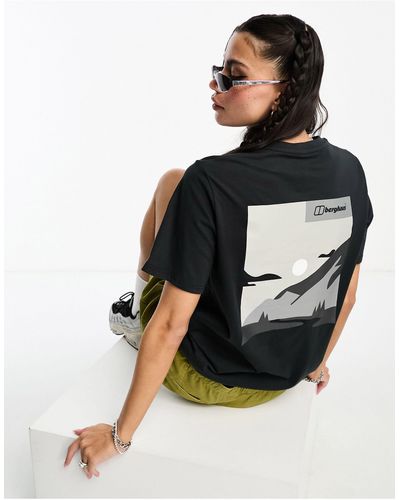 Berghaus Buttermere - t-shirt boyfriend nera con stampa sul retro - Nero
