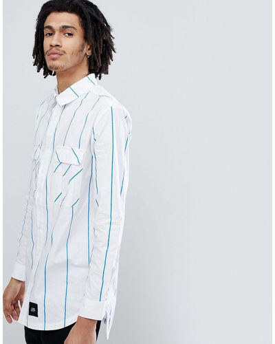 Sixth June Oversized Shirt With Stripes - Blue
