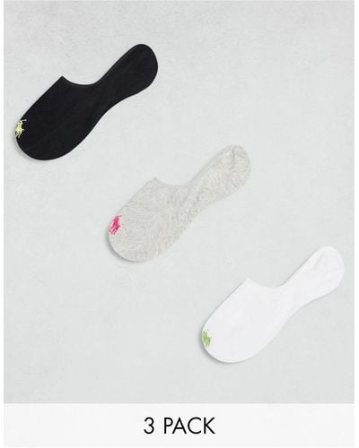 Polo Ralph Lauren 3 Pack Invisible Socks - White