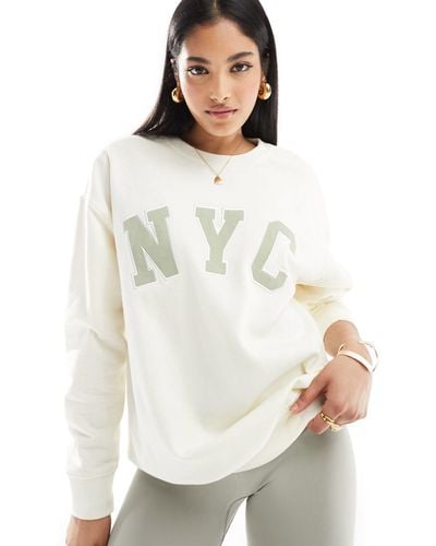 New Look Nyc Logo Jumper - White