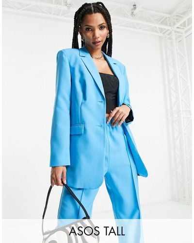 ASOS Asos Design Tall Slim Straight Suit Blazer - Blue