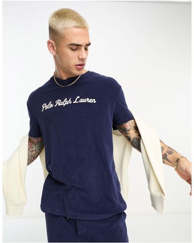 Polo Ralph Lauren X asos – exclusive collab – frottee-t-shirt - Blau