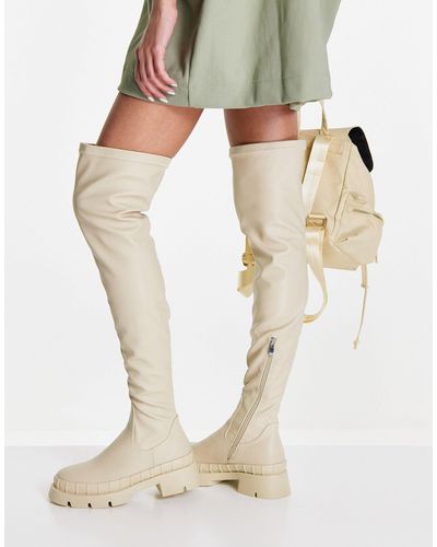 Raid Rooshi Over The Knee Stretch Boots - Natural
