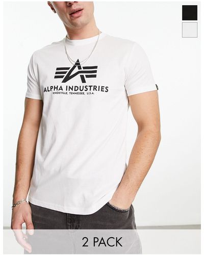 Alpha Industries Set Van 2 Eenvoudige T-shirts Met Logo - Wit